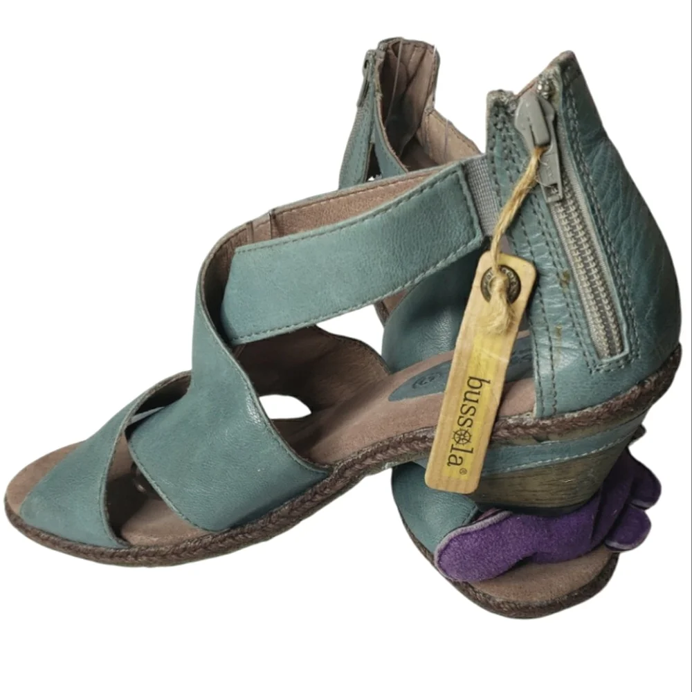 Bussola Padova Leather Sandals Sz 40 Wrap Gladiator Boho Beachy Comfort Women's